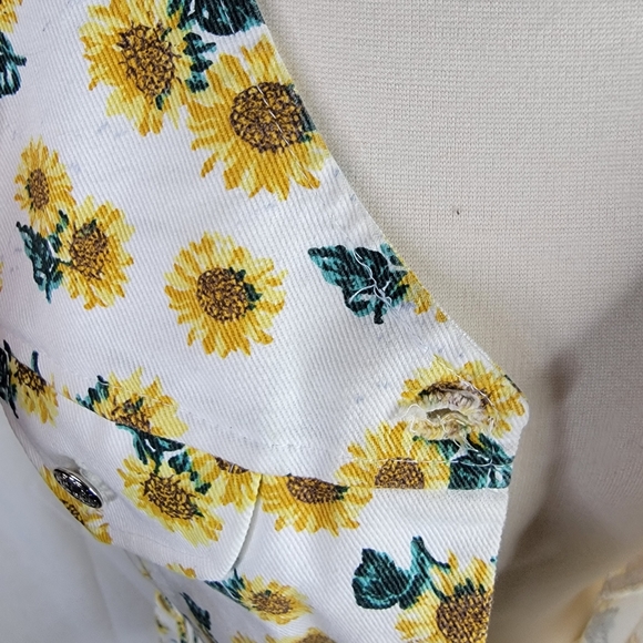 Vintage 90s Sunflower Denim A. Byer Sleeveless button Up Womens XS Dress - Picture 6 of 8